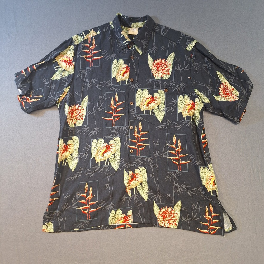 Go Barefoot A Hawaiian Tradition Rayon Aloha Shirt Size L Mens Button-down Beach